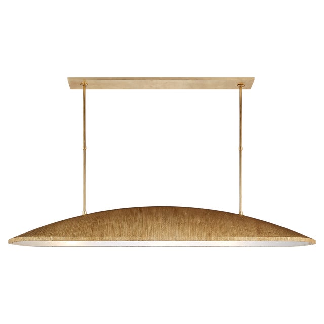 Kelly Wearstler for Visual Comfort Signature Utopia Large Linear Pendant in Gild with Frosted Acrylic For Sale