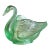 Vintage Fenton Art Green Glass Swan Candy Dish Bowl For Sale