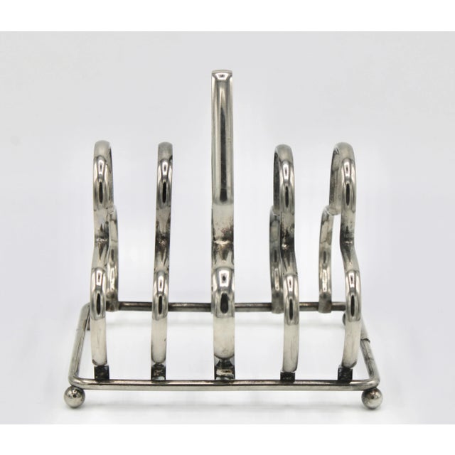 Art Deco Silver-Plate English Toast Rack / Letter Rack For Sale - Image 4 of 8