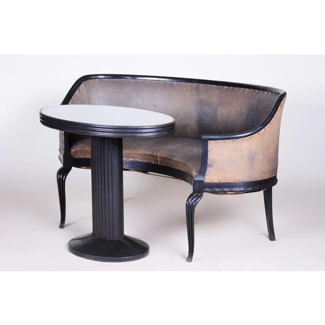 Small Black Oval Coffee Table attributed to Otto Prutscher, 1890s For Sale - Image 6 of 12