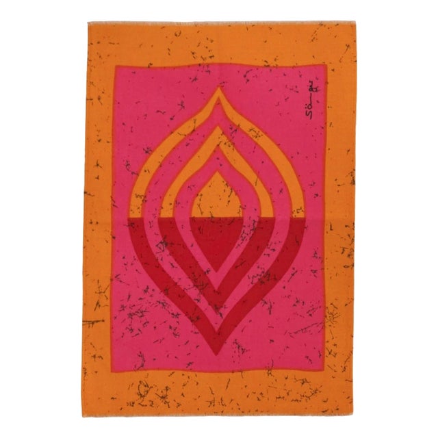 Mid-Century German Pop Art Screen-Printed Wall Hanging by Traute Sänger, 1970s For Sale