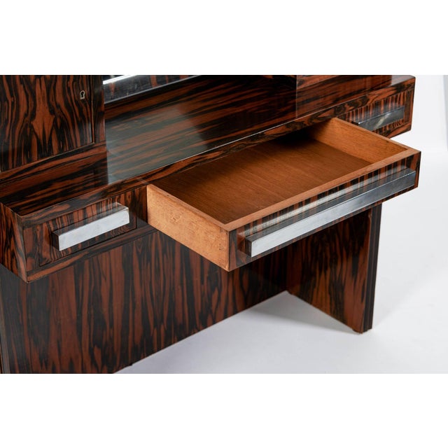 Antique French Art Deco Macassar Ebony Vanity Cabinet by Georges Champion (Attr) For Sale - Image 11 of 15