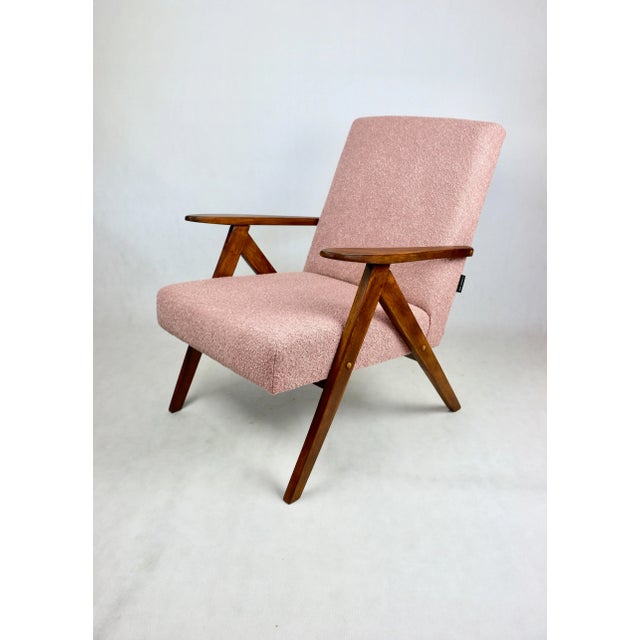 Vintage B-310 VAR Armchair in Pink Bouclé, 1970s For Sale - Image 10 of 13