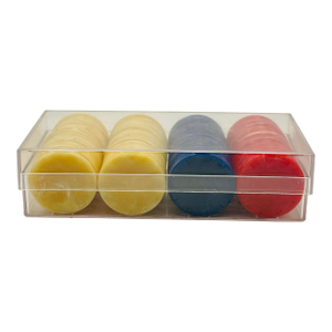 Vintage Marbleized Poker Chips With Clear Case