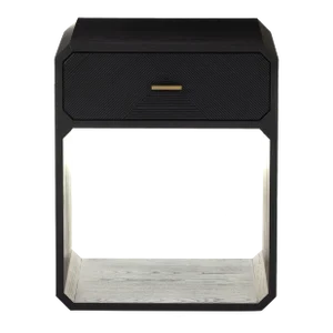 Four Hands Caspian Nightstand - Black Ash Veneer