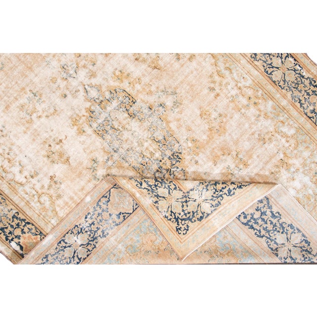 Mid-20th Century Vintage Distressed Wool Rug 10 X 14 For Sale - Image 4 of 10