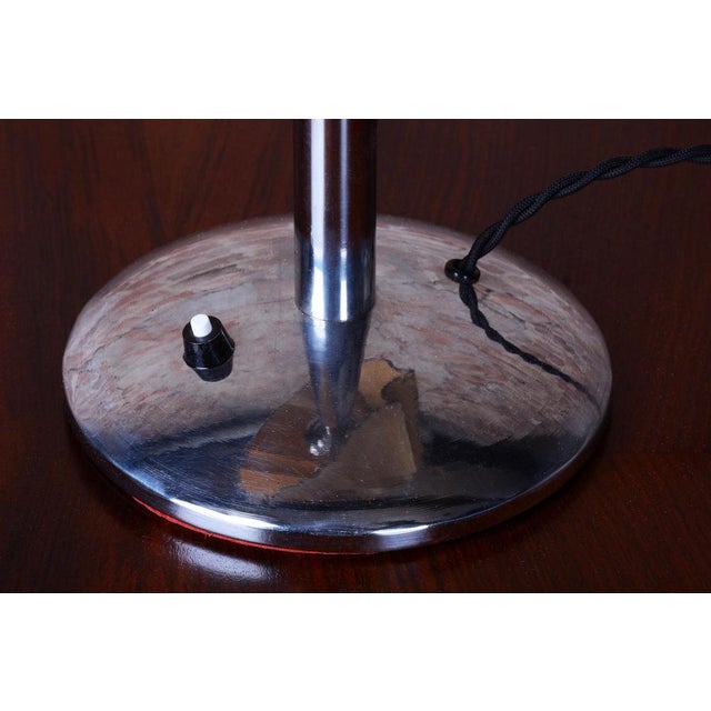 Bauhaus Table Lamp, Chrome-Plated Steel, Parchment, Czech, 1930s For Sale - Image 10 of 14