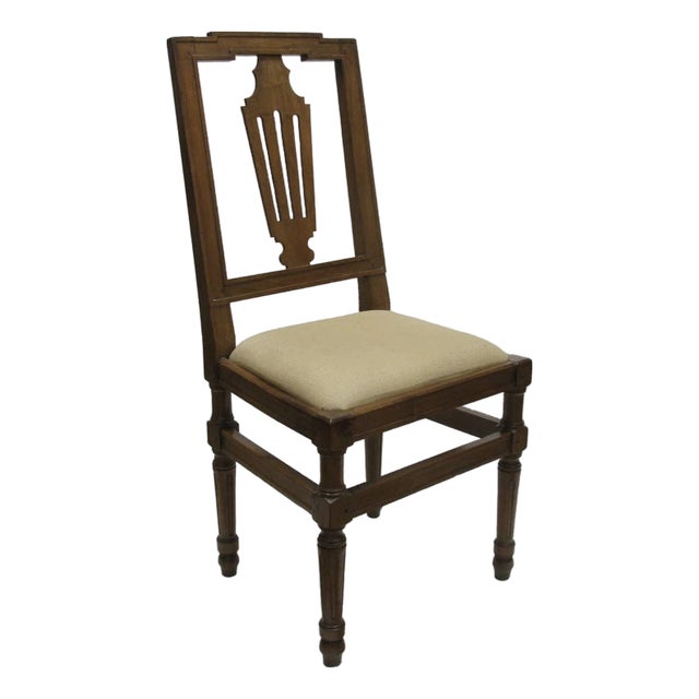 Antique Blonde Walnut Chairs, Set of 4 For Sale