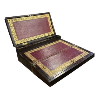 Early to Mid-1800s English Rosewood “Slope Box” Aka Campaign Desk For Sale