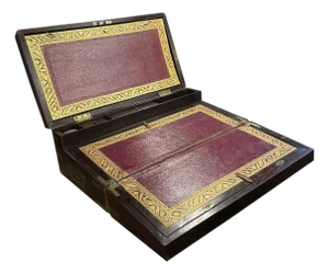 Early to Mid-1800s English Rosewood “Slope Box” Aka Campaign Desk