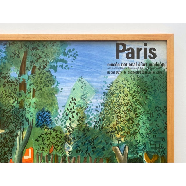 Raoul Dufy Vintage 1964 Mourlot Fine Art Lithograph Print Framed Large Paris Travel Poster " Le Paddock a Deauville " 1930 For Sale - Image 9 of 12