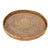Artifacts Rattan Round Serving/Ottoman Tray with Glass Insert in Honey Brown -16" For Sale
