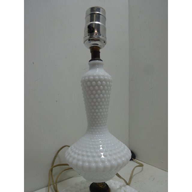 Fenton Hobnail Milk Glass Table Lamps A Pair Chairish