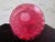 Vintage Fenton Cranberry Pinch Coin Dot Overlay Art Glass Vase With Ruffled Rim – 8.25” For Sale - Image 10 of 11