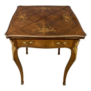 Inlaid Rosewood Envelope Card Table by Maple & Co., 1890 For Sale