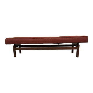 Mid-Century Modern Jens Risom Style Floating Top Elongated 72" Bench For Sale
