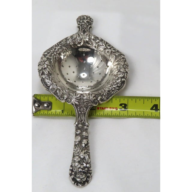 Antique Signed Kirk & Son Solid Sterling Silver Tea Strainer For Sale - Image 12 of 13