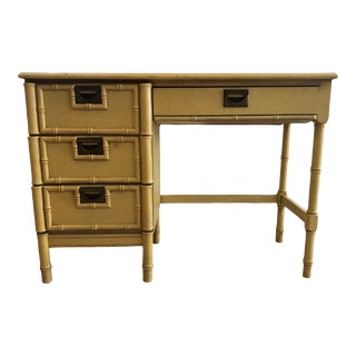 1970s Vintage Kemp Furniture's Faux Bamboo Desk For Sale