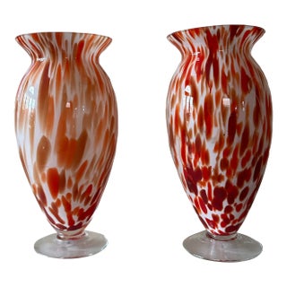 Vintage Mid-Century Modern Handblown Art Glass Small Vases For Sale