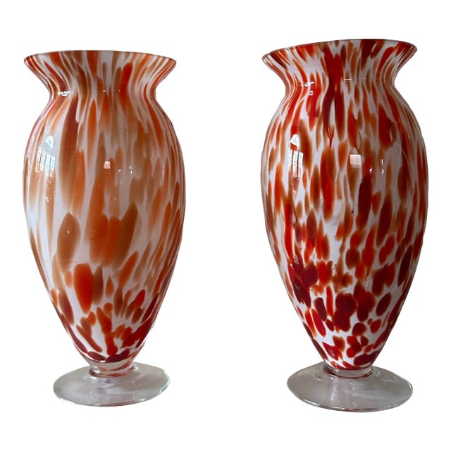 Vintage Mid-Century Modern Handblown Art Glass Small Vases For Sale