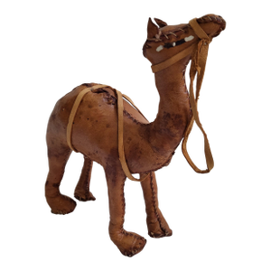 1960s Brown Leather Camel Figurine