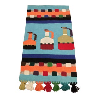 1960s Handwoven Native American Style Southwestern Textile Art For Sale