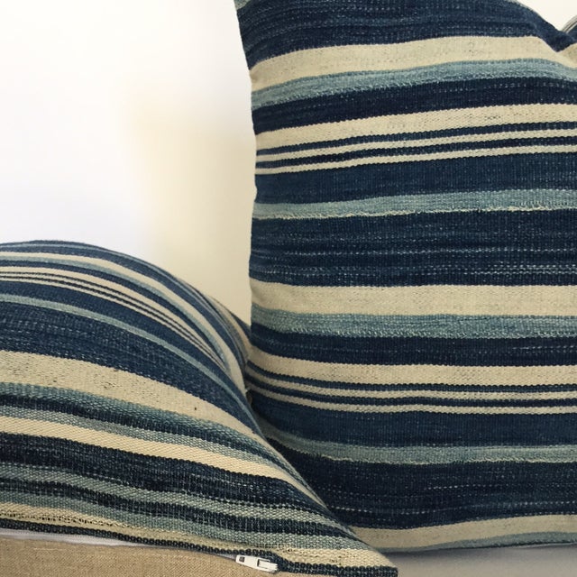 Indigo Stripe Pillows Pair Chairish