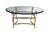 Modern Vintage Italian Regency Figural Brass Lion Head Round Glass Coffee Table 39" For Sale - Image 3 of 12