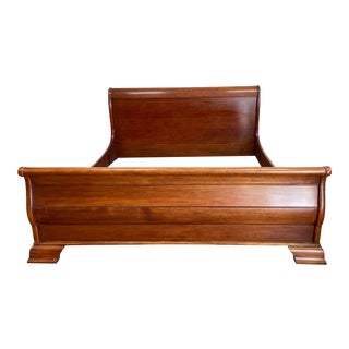 Eastern King Size Stickley Cherry Sleigh Bed Frame For Sale