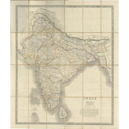 Johnstons Travelling Map of India on Linen in Original Cloth, 1857 For Sale - Image 14 of 14