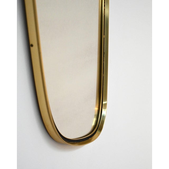 Mid-Century Mirror with Brass Frame, 1950s For Sale - Image 3 of 7