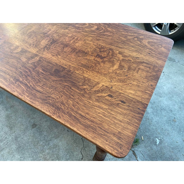 Antique Arts and Crafts Oak Library Desk Writing Table Wirh Shelf Mission Style For Sale - Image 16 of 18