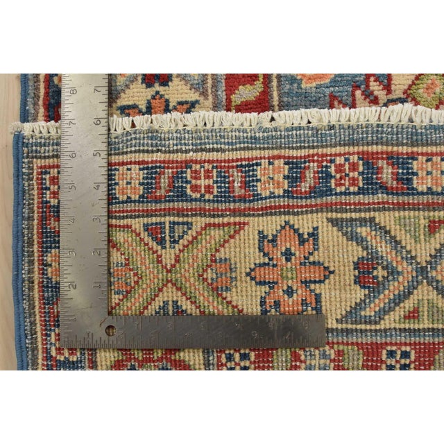 Kazak Runner 2’9” X 9’6” Blue Wool Tribal Hand-Knotted Oriental Rug For Sale - Image 11 of 11