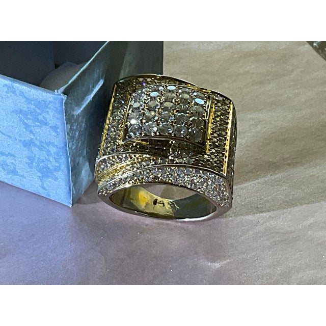 14k Yellow Gold Diamond Cocktail Ring For Sale In Tampa - Image 6 of 7