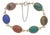 1960s 14k Yellow Gold Multi-Gemstone Intaglio Link Bracelet For Sale
