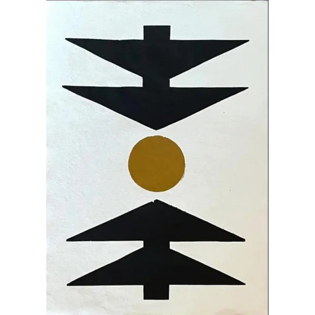 Abstract 2024 Original Block Print 1/1 by Uk Artist Sean Thornhill, Framed For Sale - Image 3 of 5