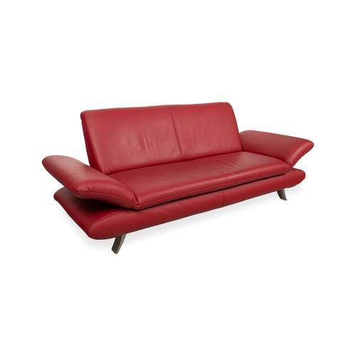 Modern Three-Seater Sofa in Red Leather from Koinor Rossini For Sale - Image 3 of 15