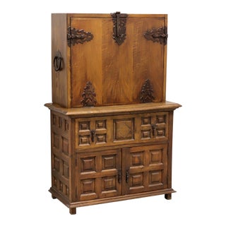Antique 19th Century Walnut Spanish Secretaire For Sale