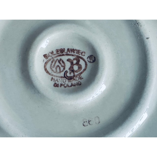 Ceramic 1960s Hand Painted Folk Art Boleslawiec Stoneware Pottery Bowl With Lid Made in Poland For Sale - Image 7 of 7