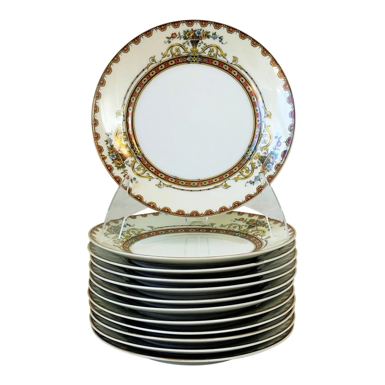 Noritake 紫の縁取り 平皿 1950−1960年代 【公式通販】