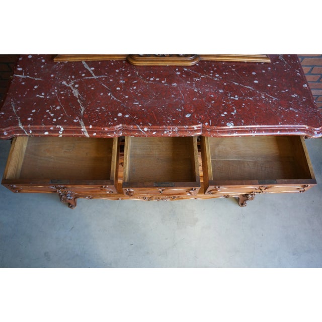 Antique French Marble Top Louis XV Buffet For Sale - Image 11 of 11