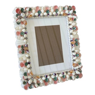 Coastal Handmade Seashell Picture Frame For Sale