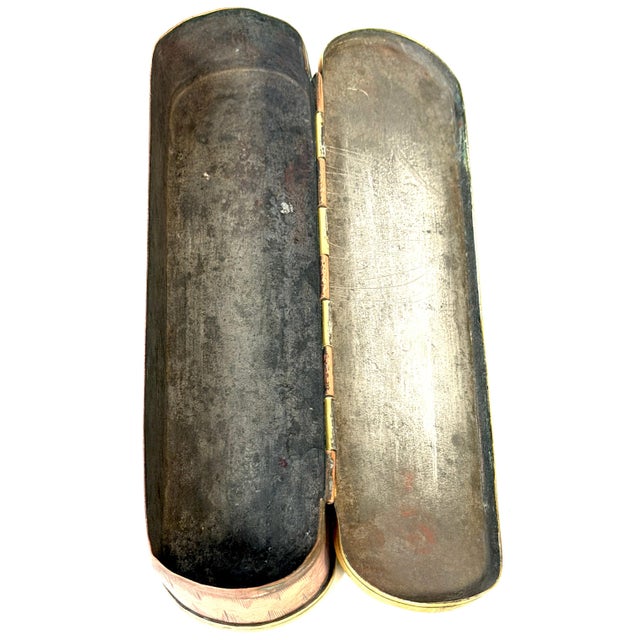 18th Century Dutch Pieter Holm Zee-Meeter Brass & Copper Navigator's Tobacco Box For Sale - Image 14 of 14