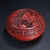 Red Cinnabar Lacquer Round Lidded Box With Kirin Relief Carving, Chinoiserie Decorative Trinket Box For Sale In Los Angeles - Image 6 of 12