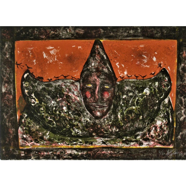 Alejandro Colunga, Payaso, Blue,Red and Yellow, 1980. The complete suite of 3 original lithographs. For Sale - Image 10 of 10