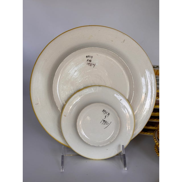 Ceramic LastChance!16 Pieces Vintage Italian Ceramiche Hand Painted Salad and Olive Oil Plates For Sale - Image 7 of 12