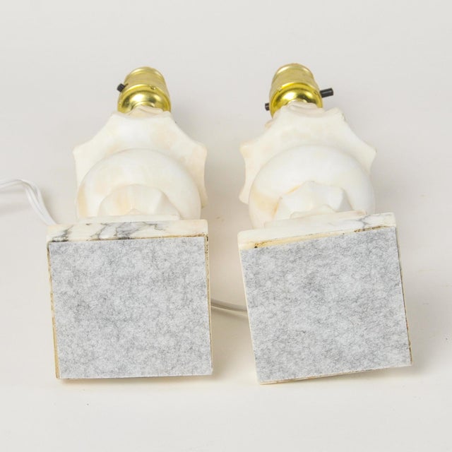 Vintage Italian Carved Stone Alabaster Table Lamp - Pair For Sale - Image 10 of 11