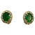 6 Carat Oval Shape Emerald & 2 Ct Diamond Post Back Earrings 14 Karat White Gold For Sale - Image 4 of 18