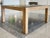 Vintage Oak & Steel Top Square Coffee Table For Sale In New York - Image 6 of 12