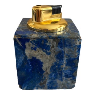 Vintage Lapis Lazuli Table Lighter For Sale